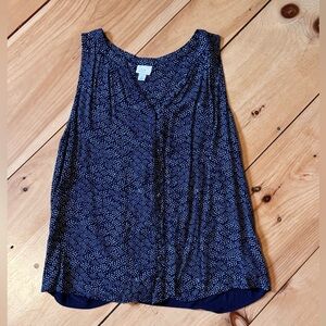 A New Day Navy and White Sleeveless Blouse